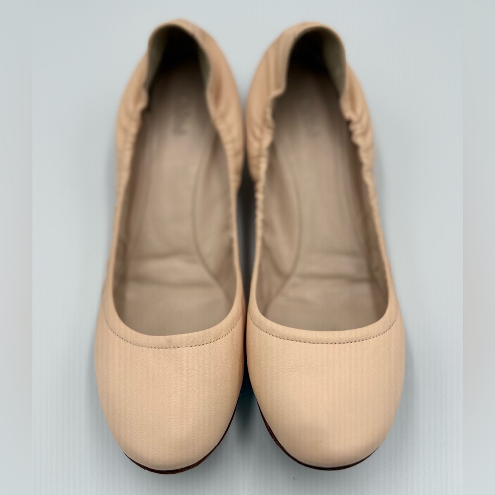 Chloe Light Tan Women's Flats with Chunky Heel